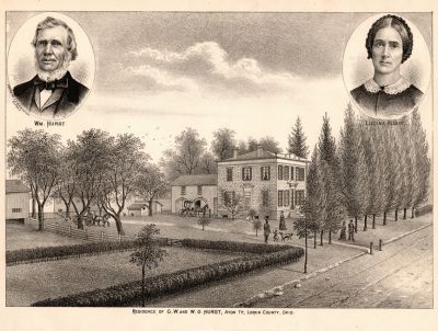 Click to view full size image
==============
William & Lucina S. Moon Hurst
THIS HAS BEEN RETURNED TO FAMILY
This was out of a harvested old genealogy book called "History of Lorain County", Circa 1879.
Left is William Hurst, Right is Lucina S. Moon Hurst and below is a illustration of the homestead that belonged to George Washington Hurst & William Oliver Hurst.
NOTE: Lucina Hurst Findagrave Memorial has her name as Lucinda, but her headstone states Lucina.
William & Lucina S. Moon Hurst
THIS HAS BEEN RETURNED TO FAMILY
This was out of a harvested old genealogy book called "History of Lorain County", Circa 1879.
Left is William Hurst, Right is Lucina S. Moon Hurst and below is a illustration of the homestead that belonged to George Washington Hurst & William Oliver Hurst.
NOTE: Lucina Hurst Findagrave Memorial has her name as Lucinda, but her headstone states Lucina.