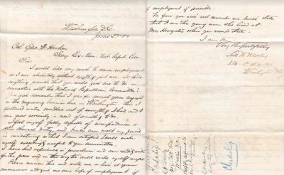 George White Hooker

THIS HAS BEEN RETURNED TO FAMILY.

This Letter was sent to George Hooker, Civil War Medal of Honor Recipient, requesting his endorsement for clerk positions. This letter was passed along to the RNC with a brief, handwritten endorsement by Hooker.

The Letter was Written on 27 June 1884.
