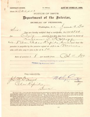 Click to view full size image
==============
Lucian F. Kellogg
This was Donated by Mary Muhlfeld
Lucian F. Kellogg
Civil War Document
Lucian F. Kellogg
This was Donated by Mary Muhlfeld
Lucian F. Kellogg
Civil War Document