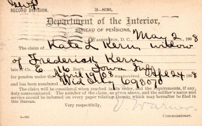 Click to view full size image
==============
Frederick Kern
This was Donated by Mary Muhlfeld.
Frederick Kern
Civil War Document
Frederick Kern
This was Donated by Mary Muhlfeld.
Frederick Kern
Civil War Document