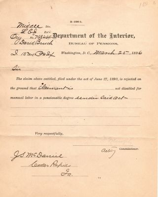 Click to view full size image
==============
David Christian Bruch
THIS HAS BEEN RETURNED TO FAMILY
This was Donated by Mary Muhlfeld
Civil War Document for David Christian Bruch
David Christian Bruch
THIS HAS BEEN RETURNED TO FAMILY
This was Donated by Mary Muhlfeld
Civil War Document for David Christian Bruch