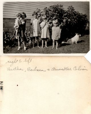 Bertha, Barbara & Anna Mae Colvin

This photo states: "right to left: Bertha, Barbara & Anna Mae Colvin"
