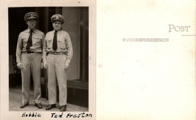 Click to view full size image
==============
Robbie & Fred Lorenzo "Ted" Preston
THIS HAS BEEN RETURNED TO FAMILY
This Cut Real Photo Postcard States: "Robbie & Ted Preston"
Robbie & Fred Lorenzo "Ted" Preston
THIS HAS BEEN RETURNED TO FAMILY
This Cut Real Photo Postcard States: "Robbie & Ted Preston"