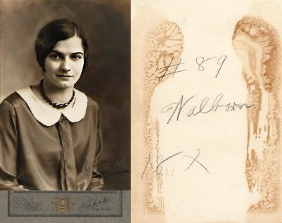 Click to view full size image
==============
Marian?
THIS HAS BEEN RETURNED TO FAMILY
The front of the photo states: "Always, Marian?"
The Back of the photo states: "#89, Walborn, 18X"
The Photographers name is "Schindler", Sunbury, Pennsylvania.
Marian?
THIS HAS BEEN RETURNED TO FAMILY
The front of the photo states: "Always, Marian?"
The Back of the photo states: "#89, Walborn, 18X"
The Photographers name is "Schindler", Sunbury, Pennsylvania.