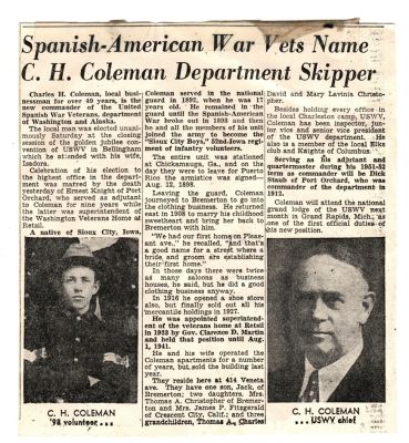 Click to view full size image
==============
Charles Henry Coleman
THIS HAS BEEN RETURNED TO FAMILY
This was Donated by Cheryl Webber/The Terry Girls Genealogy.
Article on C. H. Coleman
Charles Henry Coleman
THIS HAS BEEN RETURNED TO FAMILY
This was Donated by Cheryl Webber/The Terry Girls Genealogy.
Article on C. H. Coleman