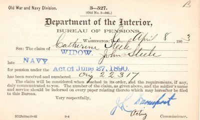Click to view full size image
==============
John Steele
This was donated by Mary Muhlfeld
John Steele
Pension Document
John Steele
This was donated by Mary Muhlfeld
John Steele
Pension Document