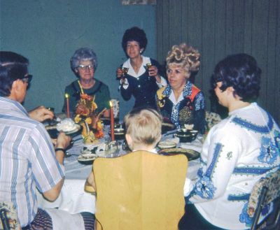 Click to view full size image
==============
The Noel Family/Florence Colvin Noel
This 35MM Slide States: "Thanksgiving, 1971"
It is believed that Florence Colvin Noel is holding the glass.
The Noel Family/Florence Colvin Noel
This 35MM Slide States: "Thanksgiving, 1971"
It is believed that Florence Colvin Noel is holding the glass.